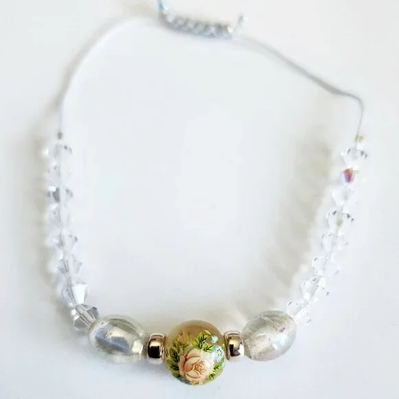 Classic Multi Crystal Sterling Silver Adjustable Bracelet - Picture 6 of 7